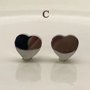 10mm heart earring women gold Stud couple red Flannel bag Stainless steel Thick Piercing body jewelry gifts woman Accessories wholesale