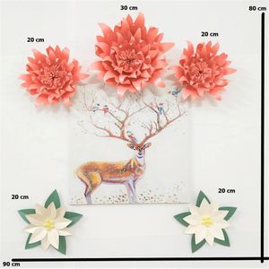 Flores decorativas Wrinalh Wreaths Diy Paper Flower Wall Decor