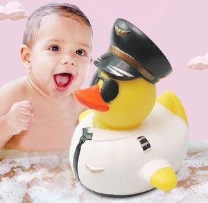 Bath Duck Toy Shower Water Floating Creative Pilot Style Rubber Baby Funny Toys Novelty Gift