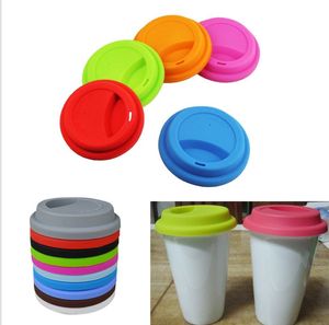 Multicolor Silicone Cup tampa 9cm anti dust derramamento à prova de alimentos grau de alimento caneca macia LID LIDE milk copos de chá