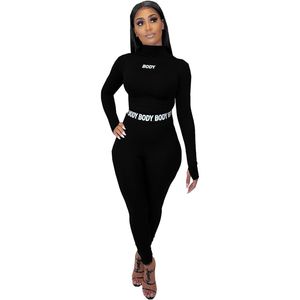 New Women jogger suits Fall Winer Clothes BODY Outfits Long Sleeve Tracksuits plus size 2XL Pullover Sweatshirt Top+pants Two Piece Set Black Sports Suit 5627