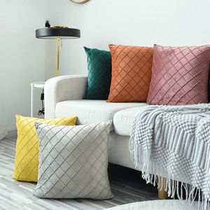 Pillow Nordic Air For Home Decor Comfort Diamond Lattice Pillows Sleep Bed Decorative Pillowcases Bedside Cushion Chair Velvet