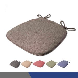 Simple Style Flax Breathable Seat Cushion Sponge Mats Silicone Dining Chair Home Sofa Car Non-slip 211110