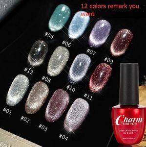 10 ml 12Color Laser Reflective Broken Diamond Cat's Eye Gel Gel Gel Polish UV Gel Lacquer Lack Soak Off Manicure Nail Art Polish Glue Nails