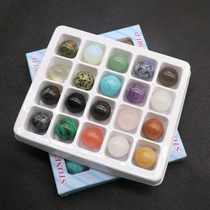 20mm Crystal Agate Semi Precious Stone Jewelry Mix Colors Pack in Bulk Round Beads Without Holes Imperforate Ball Ornament Gift