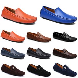 leathers doudous men casual drivings shoes Breathable soft sole Light Tans black navys whites blue silver yellows greys footwears all-match outdoors cross-borders