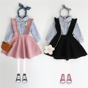 Baby Girls Sweaters Kids Overalls Knitted Strap Toddler Only Include Dress 3-8Y E097 210331