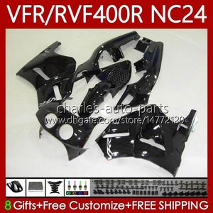 Bodywork Kit For HONDA RVF VFR 400 VFR400 R 400RR 1987-1988 Bodys 78No.195 VFR400R VFR400RR NC24 V4 87 88 RVF400R VFR 400R Gloss black RVF400 R 1987 1988 MOTO Fairings