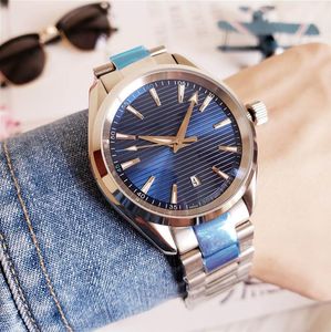 41.5mm Men Watch Automatic Movement OMG Mens Watches Stainless Steel Bracelet 150m High Quality Luxury Wristwatch with Box S123
