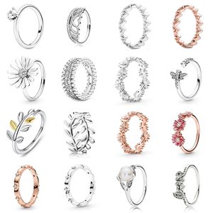 جديد 2021 100 ٪ 925 Sterling Silver Rings Dragonfly Pearl Ring Fit DIY الشعار الأصلي الأزياء الهدية