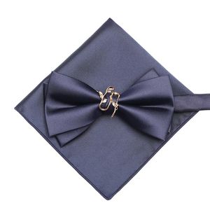 Bow Ties Tie For Men Designer Metal Two Layer Wedding Party Butterfly Bowtie Men's Gift With Box