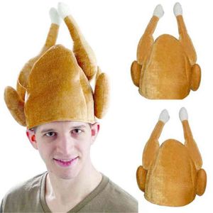 Novelty Cooked Chicken Bird Secret Santa Fancy Dress Fashion Turkiet Thanksgiving Hat 2022