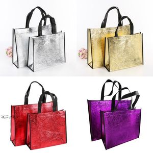 DIY Shopping Bags Foldable Fashion Tote Laser Fabric Nonwoven No Zipper Bag Home Reusable Handbags RRF11892