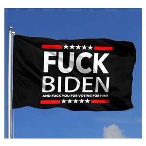 Fxck Biden, Fvck You for Voting Him Flags 3' x 5'ft 100D Polyester Outdoor Banners High Quality Vivid Color With Two Brass Grommets