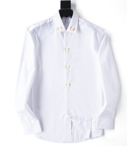 2021 Luxurysデザイナーメンズドレス商務ワインrecepti Aカクテルdiessシャツプリントの男性Vネック長袖Casua＃1 M-3XLmen02