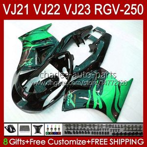 Corpo Per SUZUKI RGV-250 RGVT fiamme verdi RGV 250CC 250 CC 1990 1991 1992 1993 94 95 96 20HC.183 RGV250 SAPC VJ22 RVG250 Pannello RGVT-250 90 91 92 93 1994 1995 1996 Fiera ing