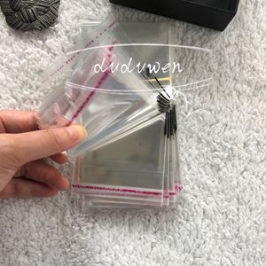 (100pcs/lot) 선물 랩 랩 OPP Transparecy Dust Bag 인쇄 2C 보석을위한 자체 접착 플라스틱, 헤어 클립 헤어 로프 저장 케이스 크기 옵션