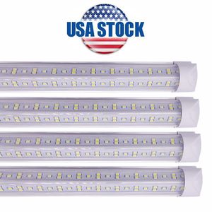 Tubo LED da 8 piedi Llights T8 Dispositivo di raffreddamento per illuminazione a forma di V integrato 6000-6500K 4ft 5ft 6ft led Lampadina fluorescente Stock negli USA 85V-275V