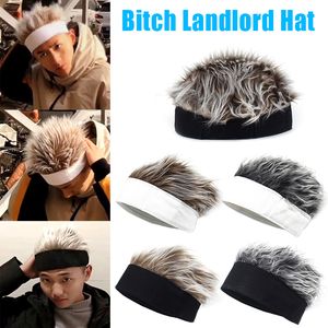 Män Kvinnor Beanie Wig Hat Fun Docker Short Hair Skullcap Sailor Cap Valsad Manschett Brimless Baseball Caps för Party