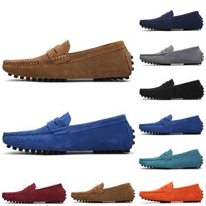 Moda uomo non di marca vestono scarpe scamosciate nero azzurro vino rosso grigio arancione verde marrone mens slip on pigro Scarpa in pelle TAGLIA 38-45