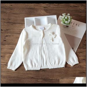 Sweaters Baby Clothing Baby Kids Maternity Drop Delivery 2021 Spring White Outerwear 100Percent Cottton Cardigan Sweater Kid Girls Jacket Chi