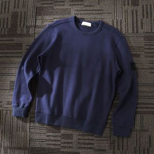 Herrtröja Vår och höst par i italiensk stil Rundhalsad tjock tröja Pure Cotton Setl pullover långärmad