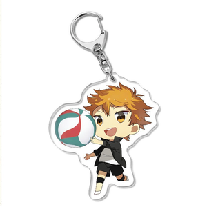 Haikyuu Portachiavi Acrilico Pallavolo Ragazzo Kingring Anime Cute Cartoon Shoyo Hinata Portachiavi Ciondolo Accessori Donna Breloczek