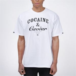 ヒップホップストリートコカキャビア女性トップユニセックス白黒スウェットシャツオフアーバン印刷レタープリント Tシャツ男性 210714