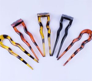 Фабрика пластиковые волосы вилка Pink U Форма палочки для палочек для волос Hairpins Wavy Sticks Chignon BUN Updo Fast Spiral Splite Twist