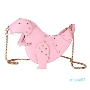 Personalisierte Dinosaurier-Kissentaschen, niedliche Cartoon-Designer-Handtasche, große Kapazität, PU-Kette, One-Shoulder-Geldbörse, Straßenrucksack, Designer