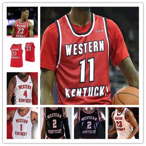 Custom Ncaa Western Kentucky Hilltoppers College Basketball Jerseys Jamarion Sharp Dayvion McKnight Jairus Hamilton Camron Justice Josh Anderson Jaylen Butz 4XL