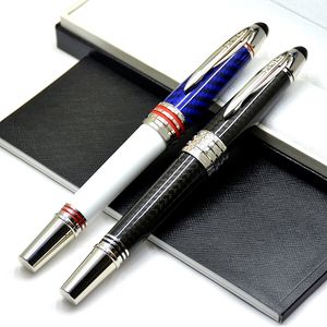 High quality John F. Kennedy Black Carbon fiber Rollerball pen Ballpoint pen Fountain pens Writing office school supplies with JFK Serial Number