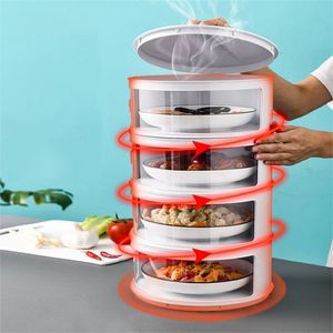 Hushållens kök kylskåp transparent förseglad stapelbar matisoleringskåpa dammsäker vegetabilisk förvaringslåda 210423