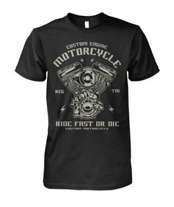 Engraçado Casual Manga Curta Camisetas Motociclista Tshirt Motor Costume Motocicleta Passeio Rápido Ou Die Mans Camisa Unisex T-shirt Q190518