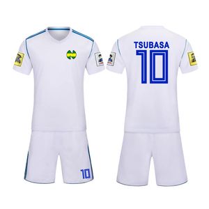 Tamanho infantil/masculino, traje cosplay do capitão Tsubasa, kits japão frança espanha Ozora Oliver Atom Camisas de futebol brancas