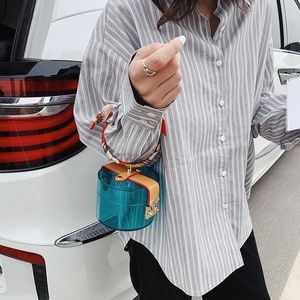 Kleine, runde, personalisierte Mädchen-Trendtasche aus Acryl, Ringschal, Handtasche, Abendessentasche
