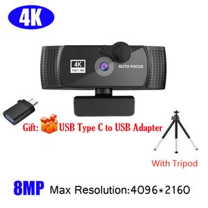 4K 1080P 2K Câmera da Web Full HD para PC Computador Portátil USB CAM com microfone Autofocus Camara Webcamera Webcams