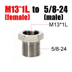 M13 * 1L till 5 / 8-24 Rostfritt stål Bränslefilter Trådadapter SS Lösningsmedelsfälla Adapter för Napa 4003 Wix 24003 Reverse Left