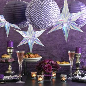 Wholesale laser star showers for sale - Group buy 60CM Shiny Laser Party DIY Hanging Ornament Star Pendant Balloon Birthday Wedding Baby Shower Supplies Festival Parties Winter Christmas Decor