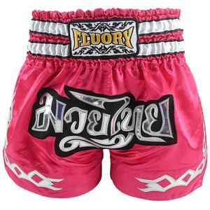 2020 e KIDS (ragazze e ragazzi) pantaloncini Muay Thai fluorescenti patch ricamati kick boxing Pantaloncini colore moda ROSA per COMBAT X0628