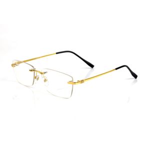 Designer Sunglasses Eyeglasses frames temples with Metal Frameless Rimless rectangular shape for men woman eyewear accessories glasses prescription sunnies