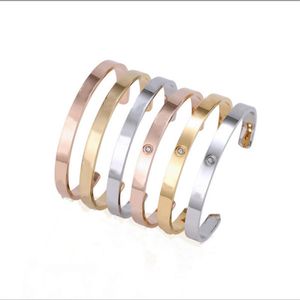 Silver women bracelet Christmas gifts luxury mens jewellery stainless steel gold lovers fashion leisure simple wedding bride barcelets couple bangles jewelry