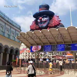 Circus Decorative Giant Inflatable Clown Head 5m Height Black Air Blown Demon Skull For Concert Stage And Outdoor Halloween Decoration