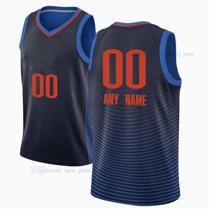 Tryckt anpassad DIY Design Basket Jerseys Anpassning Team Uniforms Skriv ut Personliga Brev Namn och Nummer Mens Kvinnor Kids Ungdom Oklahoma City007