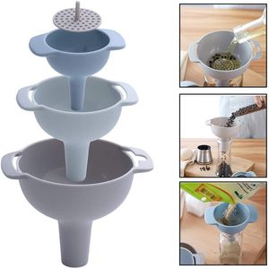 colanders strainers Fruit sauce funnel multifunctional household kitchen supplies made of plastic material 3pcs/set General mesh