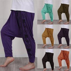 Мужские мешковатые гарем брюки фестиваль Hippie Boho Alibaba пустынные брюки мужчин повседневная рыхлая мужская одежда 4xL 5xL1