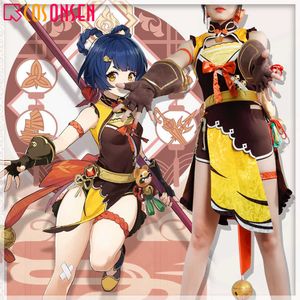 Genshin Impact XianGling Cosplay Costume Chef Chef Cosplayonsen Custom feito Y0903