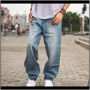 Abbigliamento uomo Abbigliamento Drop Delivery 2021 Primavera Autunno Baggy Blu Maschio Hip Hop Jogger Jeans lunghi da skateboard larghi per uomo Pantaloni Harem Plus Si