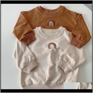 Hoodies Kleidung Baby Mutterschaft Drop Lieferung 2021 Herbst Kleinkind Mädchen Jungen Sweatshirts Tops Kinder Langarm Regenbogen T-Shirt Sweatshirt