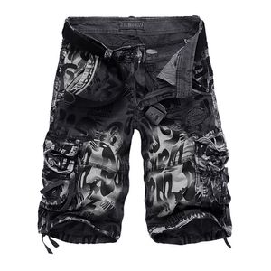 Summer Large Size 29-42 Loose For Men's Military Cargo Beach Shorts Army Camouflage Short Trouers 210716